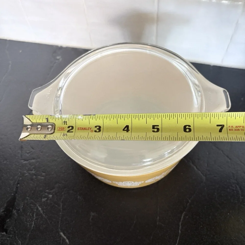 VTG Pyrex 473-B Butterfly Gold 1 Quart Casserole Dish With Lid RARE